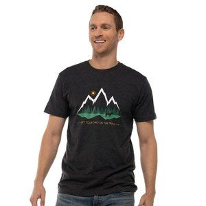 Fetch The Sun Men's Hiking Shirt | Charcoal NWT Dog Dad Tee, Organic Cotton